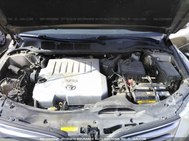 4T3ZK3BB0AU020487 - 2010 TOYOTA VENZA BROWN photo 10