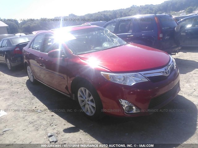 4T4BF1FK1DR327884 - 2013 TOYOTA CAMRY L/SE/LE/XLE RED photo 1