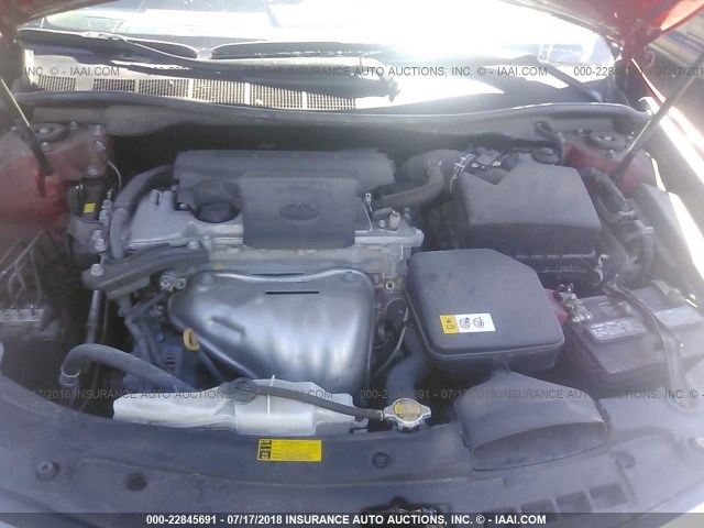 4T4BF1FK1DR327884 - 2013 TOYOTA CAMRY L/SE/LE/XLE წითელი ფოტო 10