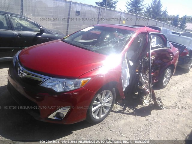 4T4BF1FK1DR327884 - 2013 TOYOTA CAMRY L/SE/LE/XLE RED photo 2