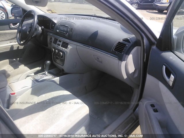 5NPEU46CX6H138790 - 2006 HYUNDAI SONATA GLS/LX SILVER photo 5