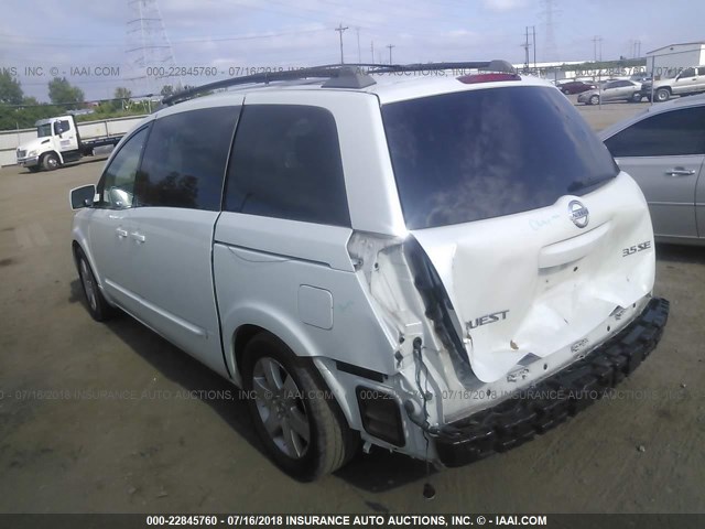 5N1BV28U25N128582 - 2005 NISSAN QUEST S/SE/SL WHITE photo 3