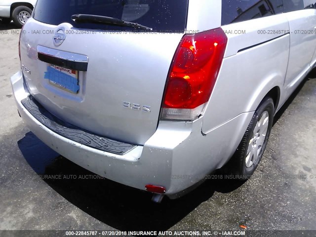 5N1BV28U44N323842 - 2004 NISSAN QUEST S/SE/SL SILVER photo 6