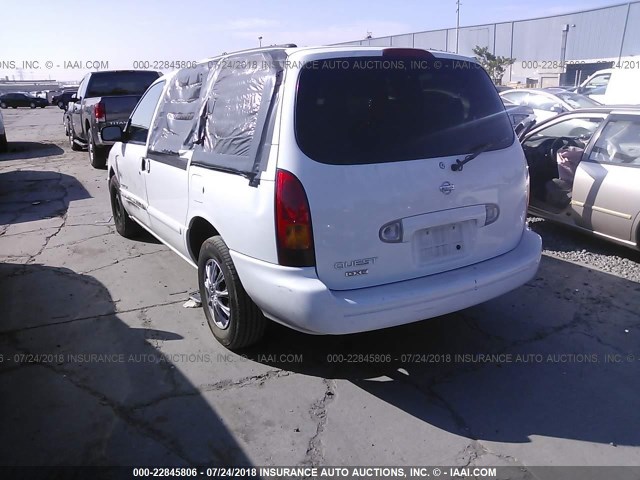 4N2XN11T8XD809101 - 1999 NISSAN QUEST SE/GLE/GXE WHITE photo 3