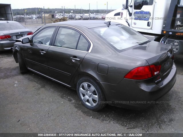 KNAGE228895323059 - 2009 KIA OPTIMA LX/EX BROWN photo 3