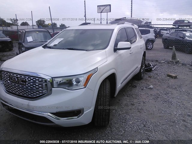 1GKKNXLS6JZ178142 - 2018 GMC ACADIA DENALI WHITE photo 2