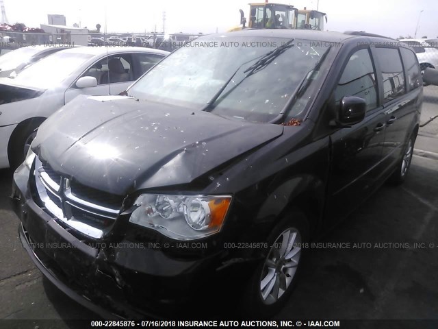 2C4RDGCG1GR266978 - 2016 DODGE GRAND CARAVAN SXT BLACK photo 2