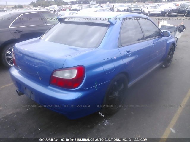 JF1GD29613G508243 - 2003 SUBARU IMPREZA WRX BLUE photo 4