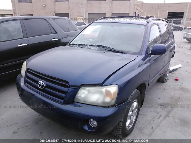 JTEDP21A440013819 - 2004 TOYOTA HIGHLANDER LIMITED BLUE photo 2