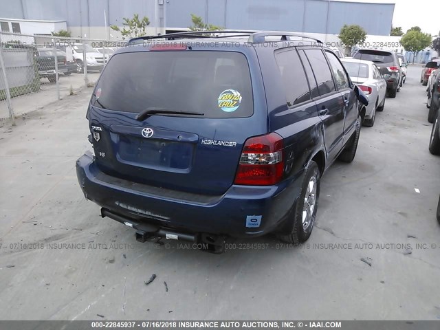 JTEDP21A440013819 - 2004 TOYOTA HIGHLANDER LIMITED BLUE photo 4