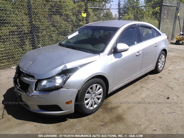 1G1PF5S94B7203899 - 2011 CHEVROLET CRUZE LT SILVER photo 2