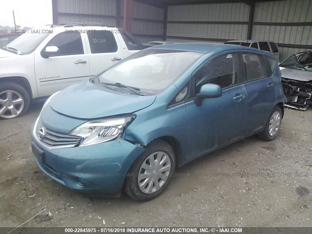 3N1CE2CP0EL360871 - 2014 NISSAN VERSA NOTE S/S PLUS/SV/SL BLUE photo 2