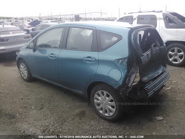 3N1CE2CP0EL360871 - 2014 NISSAN VERSA NOTE S/S PLUS/SV/SL BLUE photo 3