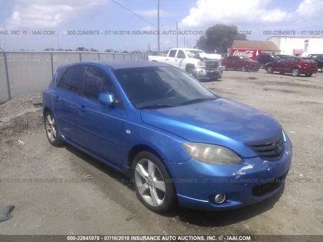 JM1BK143341139665 - 2004 MAZDA 3 HATCHBACK BLUE photo 1