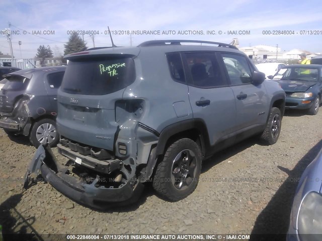 ZACCJBAW8GPE15628 - 2016 JEEP RENEGADE SPORT Բաց կապույտ լուսանկար 4