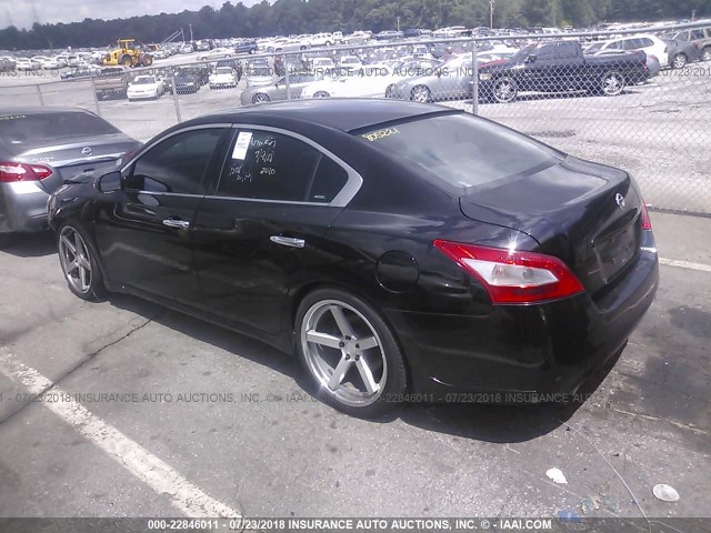 1N4AA5APXBC850333 - 2011 NISSAN MAXIMA S/SV BLACK photo 3