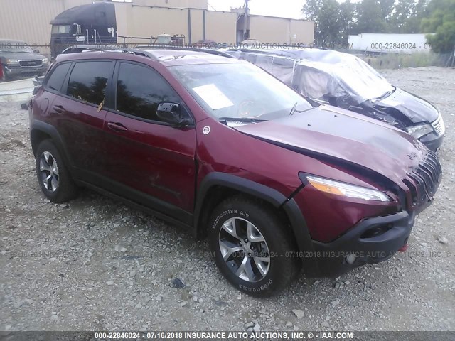 1C4PJMBS1GW337771 - 2016 JEEP CHEROKEE TRAILHAWK RED photo 1