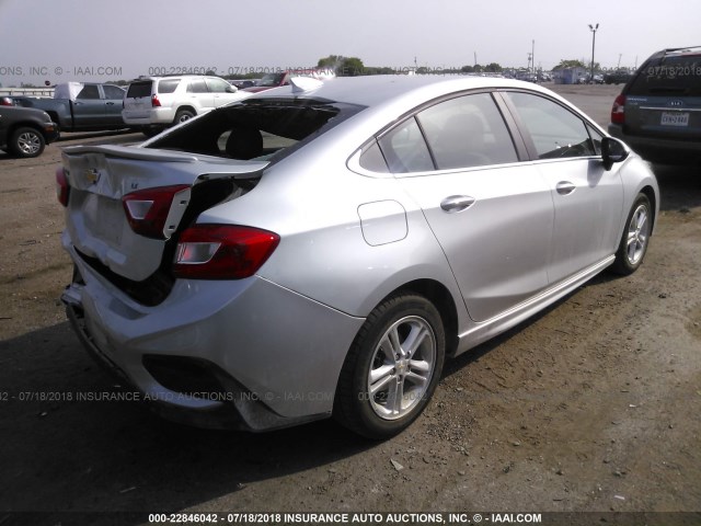 1G1BE5SM6G7298782 - 2016 CHEVROLET CRUZE LT SILVER photo 4