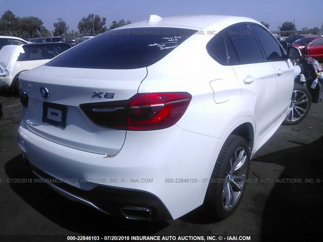 5UXKU2C55F0F95776 - 2015 BMW X6 XDRIVE35I WHITE photo 4