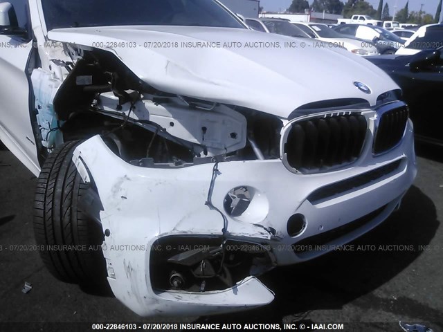5UXKU2C55F0F95776 - 2015 BMW X6 XDRIVE35I WHITE photo 6