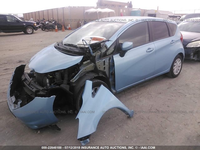 3N1CE2CP7FL413664 - 2015 NISSAN VERSA NOTE S/S PLUS/SV/SL/SR Light Blue photo 2