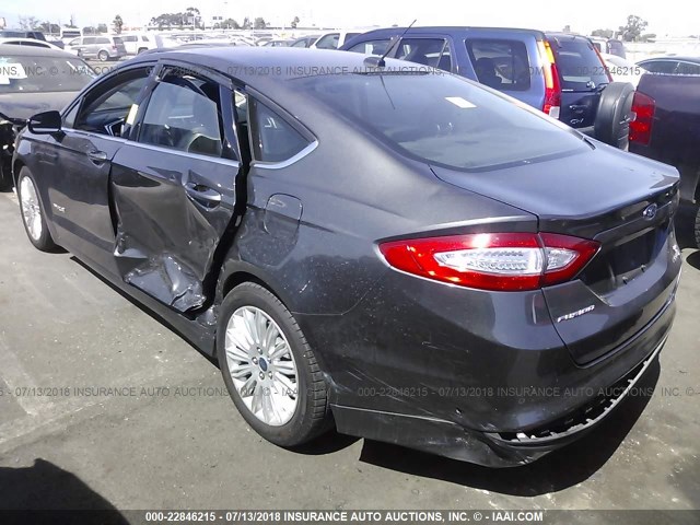 3FA6P0LU7GR125307 - 2016 FORD FUSION SE HYBRID GRAY photo 3