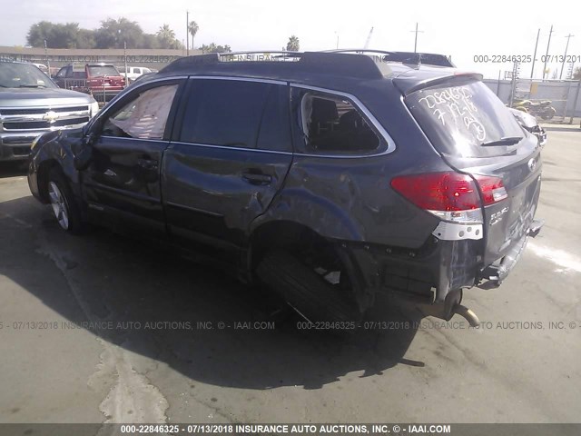 4S4BRBKC9D3213997 - 2013 SUBARU OUTBACK 2.5I LIMITED GRAY photo 3