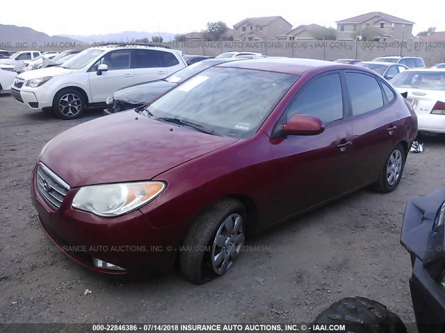 KMHDU46D78U301517 - 2008 HYUNDAI ELANTRA GLS/SE/LIMITED RED photo 2