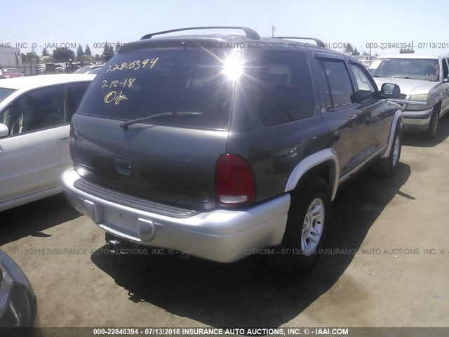 1B8HR58N52F173904 - 2002 DODGE DURANGO SLT PLUS GRAY photo 4