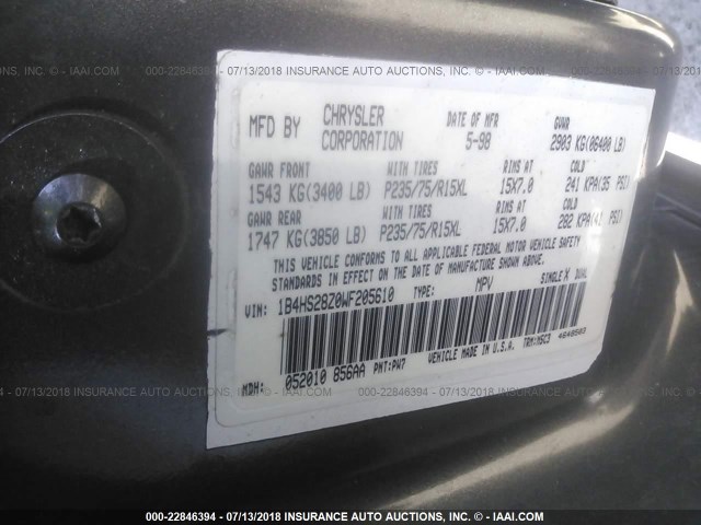 1B8HR58N52F173904 - 2002 DODGE DURANGO SLT PLUS GRAY photo 9