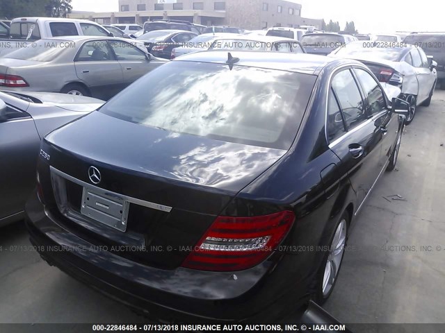 WDDGF4HB4CA672612 - 2012 MERCEDES-BENZ C 250 BLACK photo 4