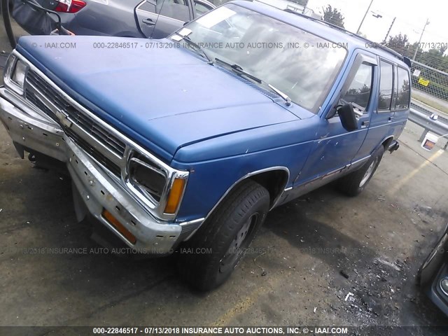 1GNDT13Z2M2189504 - 1991 CHEVROLET BLAZER S10 BLUE photo 2