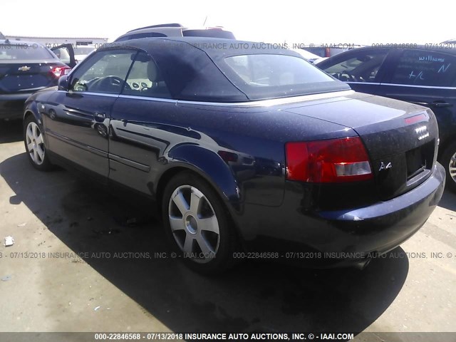 WAUDT48H76K005278 - 2006 AUDI A4 QUATTRO Dark Blue photo 3