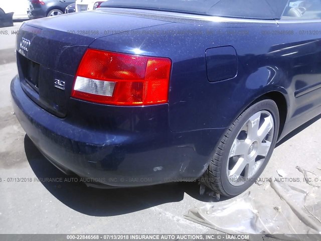 WAUDT48H76K005278 - 2006 AUDI A4 QUATTRO Dark Blue photo 6