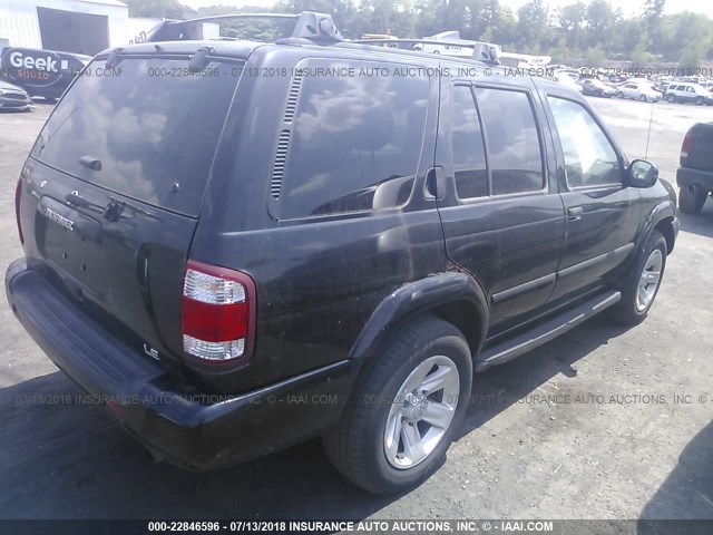 JN8DR09Y52W735190 - 2002 NISSAN PATHFINDER LE/SE BLACK photo 4