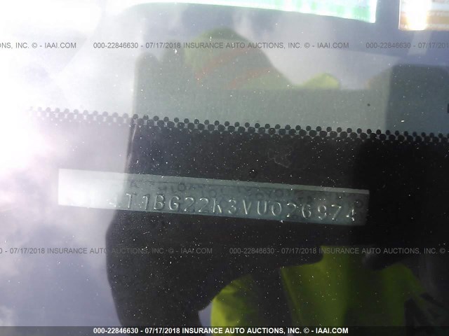 4T1BG22K3VU026974 - 1997 TOYOTA CAMRY CE/LE/XLE 锡色 照片 9