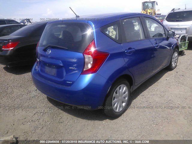 3N1CE2CP4FL351611 - 2015 NISSAN VERSA NOTE S/S PLUS/SV/SL/SR BLUE photo 4