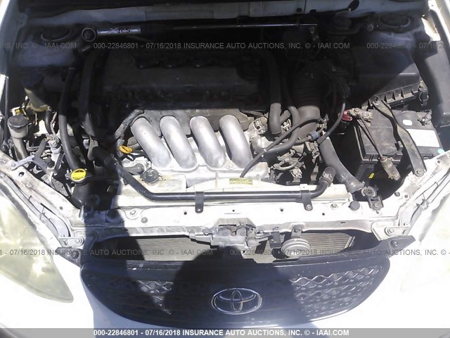 2T1BY32E15C346664 - 2005 TOYOTA COROLLA XRS WHITE photo 10