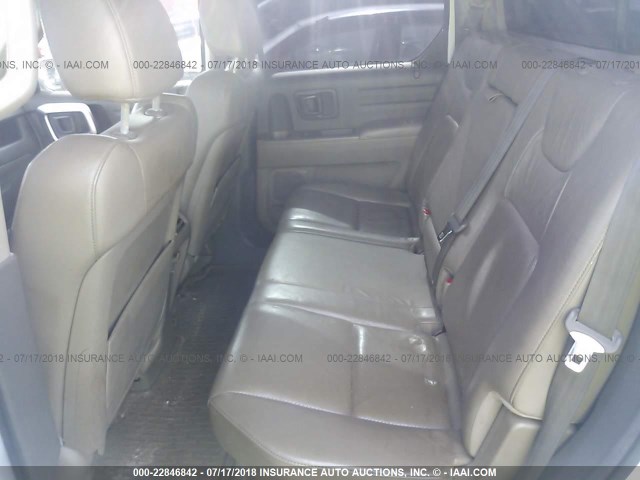 2HJYK16517H512180 - 2007 HONDA RIDGELINE RTL WHITE photo 8