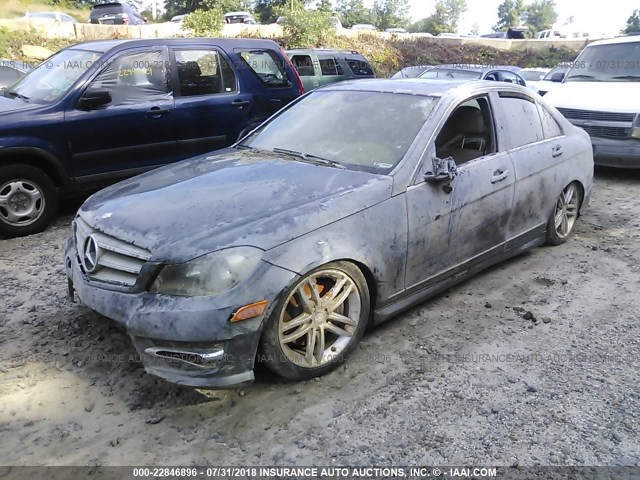 WDDGF8AB0DR265424 - 2013 MERCEDES-BENZ C 300 4MATIC GRAY photo 2