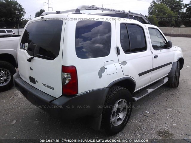 5N1ED28YX1C525563 - 2001 NISSAN XTERRA XE/SE WHITE photo 4