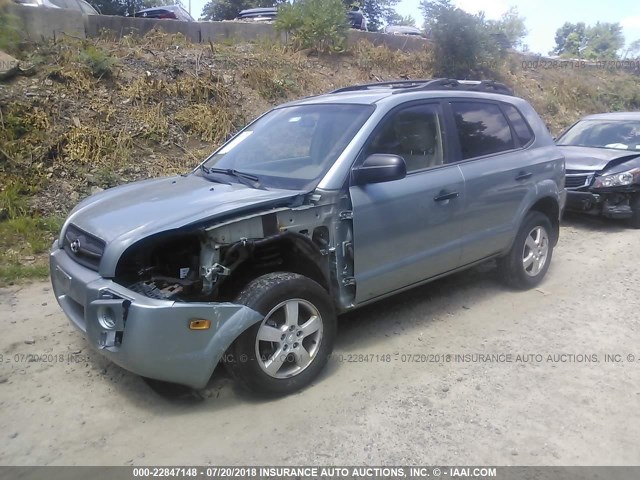 KM8JM12BX6U380653 - 2006 HYUNDAI TUCSON GL Light Blue photo 2