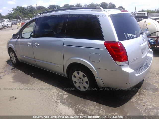 5N1BV28U85N119322 - 2005 NISSAN QUEST S/SE/SL SILVER photo 3