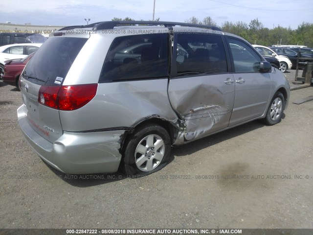 5TDZK23C29S280985 - 2009 TOYOTA SIENNA CE/LE SILVER photo 4