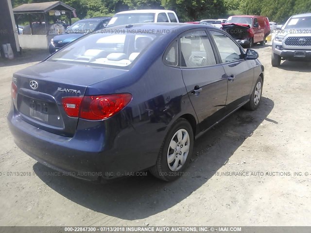 KMHDU46D97U233915 - 2007 HYUNDAI ELANTRA GLS/SE/LIMITED BLUE photo 4