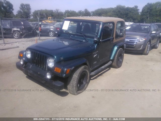 1J4FY19S0VP514582 - 1997 JEEP WRANGLER / TJ SPORT TEAL photo 2