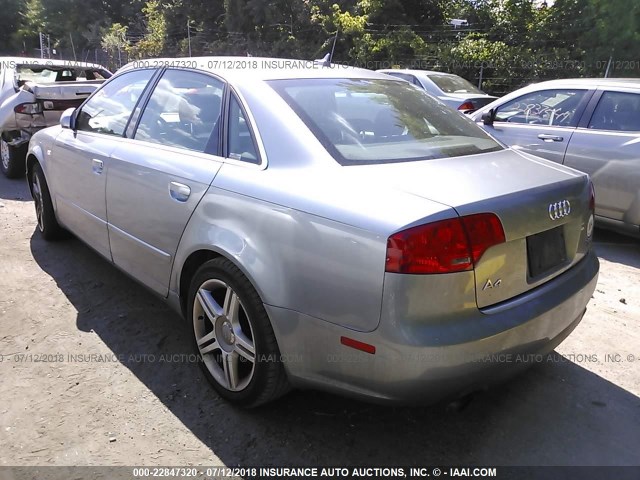 WAUDF78E97A057310 - 2007 AUDI A4 2.0T QUATTRO SILVER photo 3