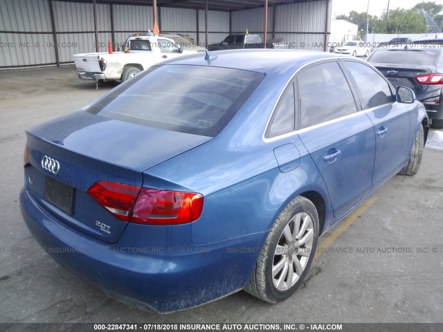 WAUSF78K29N018681 - 2009 AUDI A4 PREMIUM PLUS BLUE photo 4