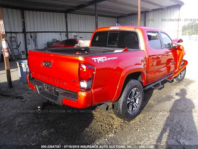 5TFAZ5CN3JX059860 - 2018 TOYOTA TACOMA DBL CAB/SR5/TRD SPORT/OR ORANGE photo 4