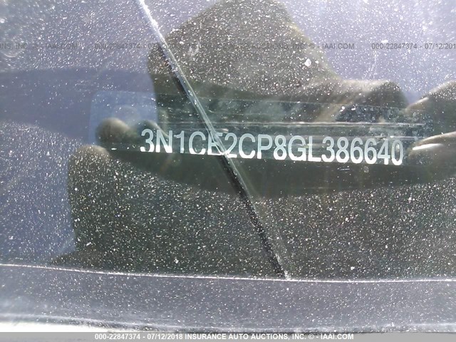 3N1CE2CP8GL386640 - 2016 NISSAN VERSA NOTE S/S PLUS/SV/SL/SR SILVER photo 9
